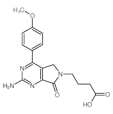 6H-Pyrrolo[3,4-d]pyrimidine-6-butanoicacid, 2-amino-5,7-dihydro-4-(4-methoxyphenyl)-7-oxo-结构式