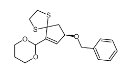 (3R)-3-benzyloxy-5-oxo-1-cyclopentene-1-carbaldehyde 1-propylene-acetal 5-ethylene-dithioacetal Structure