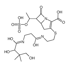 3-[2-[3-[(2,4-dihydroxy-3,3-dimethylbutanoyl)amino]propanoylamino]ethylsulfanyl]-7-oxo-6-(1-sulfooxyethyl)-1-azabicyclo[3.2.0]hept-2-ene-2-carboxylic acid Structure