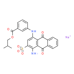 sodium 1-(2-methylpropyl) 3-[(4-amino-9,10-dihydro-9,10-dioxo-3-sulphonato-1-anthracenyl)amino]benzoate structure