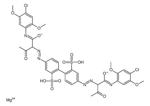 Magnesium, 4,4'-bis[[1-[[(4-chloro-2,5-dimethoxyphenyl)amino]carbonyl]-2-oxopropyl]azo][1,1'-biphenyl]-2,2'-disulfonate complexes picture