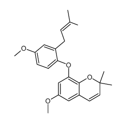 6-Methoxy-8-(2-(3-methyl-2-butenyl)-4-methoxyphenyl)-2,2-dimethyl-2H-chromene Structure