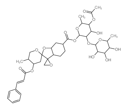 .beta.-D-Glucopyranose, 6-deoxy-2-O-(6-deoxy-.beta.-D-Glucopyranosyl)-, 4-acetate 1-[[2R-[2.alpha.[4R*(E),5S*], 3.beta.,3a.beta.,6.beta., 7a.beta.]]-decahydro-5-methyl-4-[(1-oxo-3-phenyl-2-propenyl)o Structure
