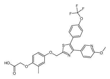 2-[4-[[4-(6-甲氧基-3-吡啶)-5-[4-(三氟甲氧基)苯基]-2-噻唑]甲氧基]-2-甲基苯氧基]乙酸结构式