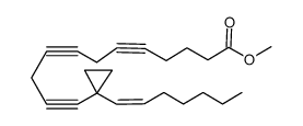 12-[((Z)-1-Hept-1-enyl)-cyclopropyl]-dodeca-5,8,11-triynoic acid methyl ester结构式