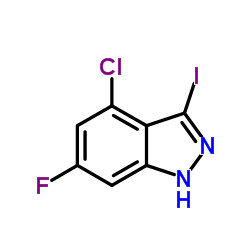 4-Chloro-6-fluoro-3-iodo-1H-indazole结构式
