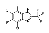 5,7-dichloro-4,6-difluoro-2-(trifluoromethyl)-1H-benzimidazole结构式