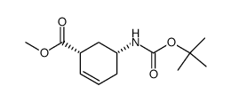 methyl (1R,5R)-5-((tert-butoxycarbonyl)amino)cyclohex-2-ene-1-carboxylate结构式