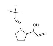 1-{1-[(E)-tert-Butylimino-methyl]-pyrrolidin-2-yl}-prop-2-en-1-ol结构式