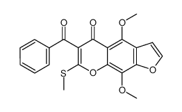 6-Benzoyl-4,9-dimethoxy-7-methylthio-5H-furo<3,2-g>-1-benzopyran-5-on结构式