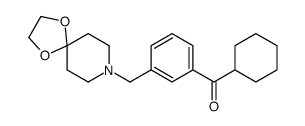 环己基 3-[8-(1,4-二恶-8-氮杂螺-[4.5]癸基)甲基]苯基酮结构式