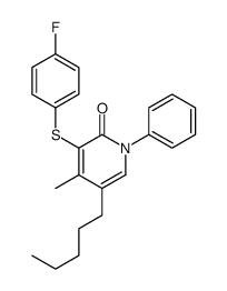 3-(4-fluorophenyl)sulfanyl-4-methyl-5-pentyl-1-phenylpyridin-2-one Structure