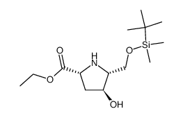 (2R,4S,5R)-ethyl 4-hydroxy-5-(tert-butyl dimethyl silyloxy methyl)pyrrolidine-2-carboxylate Structure