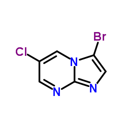 3-溴-6-氯-咪唑并[1.2-a]嘧啶结构式