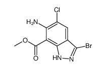 6-amino-3-bromo-5-chloro-1H-indazole-7-carboxylic acid methyl ester结构式