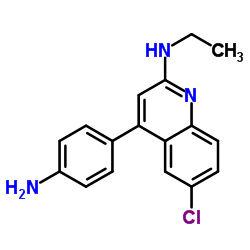 4-(4-Aminophenyl)-6-chloro-N-ethyl-2-quinolinamine结构式