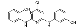Phenol, 2-[[4-chloro-6-[(3-hydroxyphenyl)amino]-1,3,5-triazin-2-yl]amino]- Structure