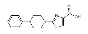 2-(4-phenylpiperazin-1-yl)-1,3-thiazole-4-carboxylic acid结构式