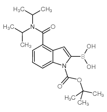 4-[[双(1-甲基乙基)氨基]羰基]-2-硼-1H-吲哚-1-羧酸-1-(1,1-二甲基乙基)酯结构式