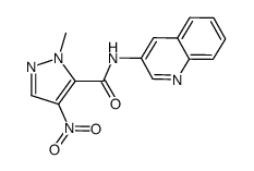 2-methyl-4-nitro-2H-pyrazole-3-carboxylic acid quinolin-3-ylamide结构式