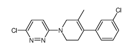 3-chloro-6-[4-(3-chlorophenyl)-3,6-dihydro-5-methyl-1(2 H)-pyridinyl]-pyridazine结构式