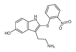 3-(2-Amino-ethyl)-2-(2-nitro-phenylsulfanyl)-1H-indol-5-ol Structure
