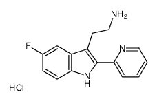 2-(5-FLUORO-2-PYRIDIN-2-YL-1H-INDOL-3-YL)-ETHYLAMINE HYDROCHLORIDE结构式