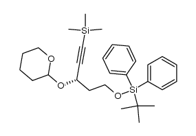 tert-butyldiphenyl(((3S)-3-((tetrahydro-2H-pyran-2-yl)oxy)-5-(trimethylsilyl)pent-4-yn-1-yl)oxy)silane Structure