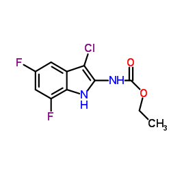 Ethyl (3-chloro-5,7-difluoro-1H-indol-2-yl)carbamate结构式