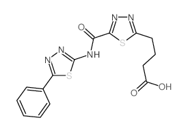 4-(5-{[(5-Phenyl-1,3,4-thiadiazol-2-yl)amino]-carbonyl}-1,3,4-thiadiazol-2-yl)butanoic acid structure