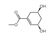 (+)-Methyl (3α,5α)-3,5-dihydroxy-1-cyclohexene-1-carboxylate结构式