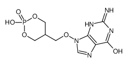 2-amino-9-[(2-hydroxy-2-oxo-1,3,2λ5-dioxaphosphinan-5-yl)methoxy]-3H-purin-6-one结构式