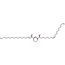 N-(2'-(S)-羟基油酰基)-D-赤型-鞘氨醇结构式