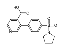 3-(4-pyrrolidin-1-ylsulfonylphenyl)pyridine-4-carboxylic acid结构式