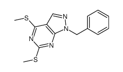 1-benzyl-4,6-bis(methylsulfanyl)pyrazolo[3,4-d]pyrimidine Structure