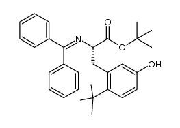 (S)-tert-butyl 3-(2-(tert-butyl)-5-hydroxyphenyl)-2-((diphenylmethylene)amino)propanoate Structure