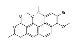 3-bromo-1,4,12-trimethoxy-9-methyl-8H-naphtho[2,1-g]isochromen-11(9H)-one结构式