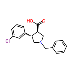 (3R,4S)-1-Benzyl-4-(3-chlorophenyl)-3-pyrrolidinecarboxylic acid结构式