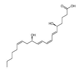 (6E,8Z,10E,14Z)-(5S,12R)-5,12-Dihydroxy-icosa-6,8,10,14-tetraenoic acid Structure