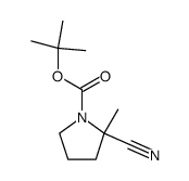 N-tert-butoxycarbonyl-α-cyano-α-methylpyrrolidine结构式