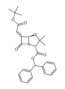 benzhydryl 6-(Z)-(1-tert-butoxycarbonylmethylene)penicillanate Structure