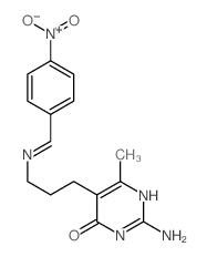 4(3H)-Pyrimidinone,2-amino-6-methyl-5-[3-[[(4-nitrophenyl)methylene]amino]propyl]-结构式