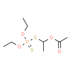 Phosphorodithioic acid O,O-diethyl S-(1-acetoxyethyl) ester Structure