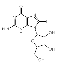 Guanosine, 8-iodo- Structure