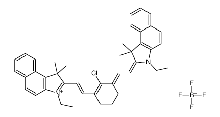 2-[(E)-2-{(3E)-2-Chloro-3-[(2Z)-2-(3-ethyl-1,1-dimethyl-1,3-dihyd ro-2H-benzo[e]indol-2-ylidene)ethylidene]-1-cyclohexen-1-yl}vinyl ]-3-ethyl-1,1-dimethyl-1H-benzo[e]indolium tetrafluoroborate Structure