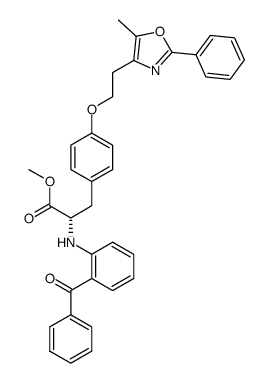(2S)-((2-benzoylphenyl)amino)-3-(4-(2-(5-methyl-2-phenyloxazol4-yl)ethoxy)phenyl)propionic acid methyl ester Structure