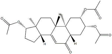 2β,3β,17β-Tris(acetyloxy)-5α-androst-7-en-6-one结构式