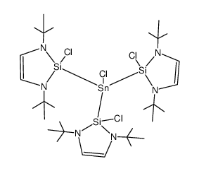 2,2',2''-(chlorostannanetriyl)tris(1,3-di-tert-butyl-2-chloro-2,3-dihydro-1H-1,3,2-diazasilole) Structure