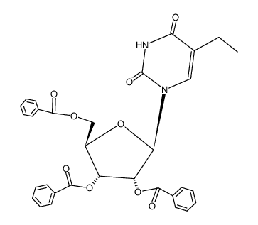 2',3',5'-tri-O-benzoyl-5-ethyluridine结构式