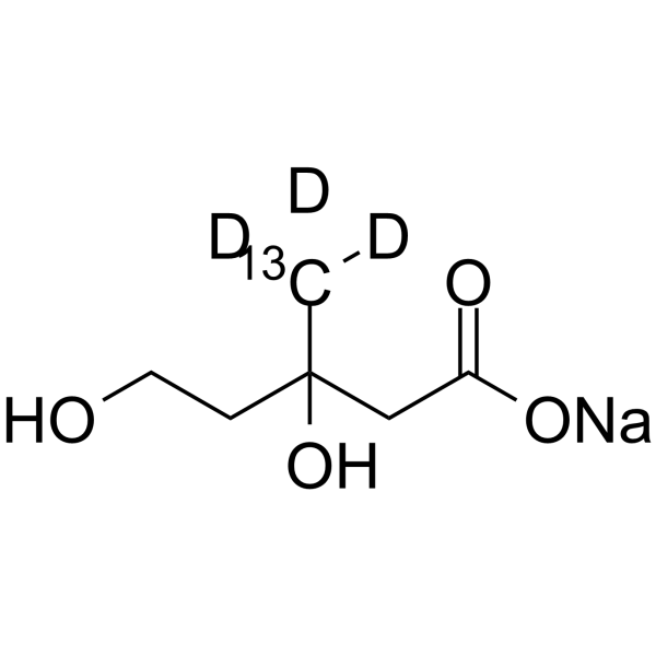 Mevalonic acid-13C,d3 sodium Structure